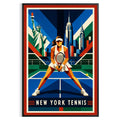 Affiche New York Tennis Geometric Femme Split Step prêt, affiche Art déco de tennis new-yorkaise