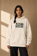 Sweat à capuche New York Tennis Monumental 42. design textile unisexe [color:natural] [view:front]