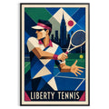 Affiche New York Tennis Art Deco Homme Forehand Followthrough, affiche Art déco de tennis new-yorkaise