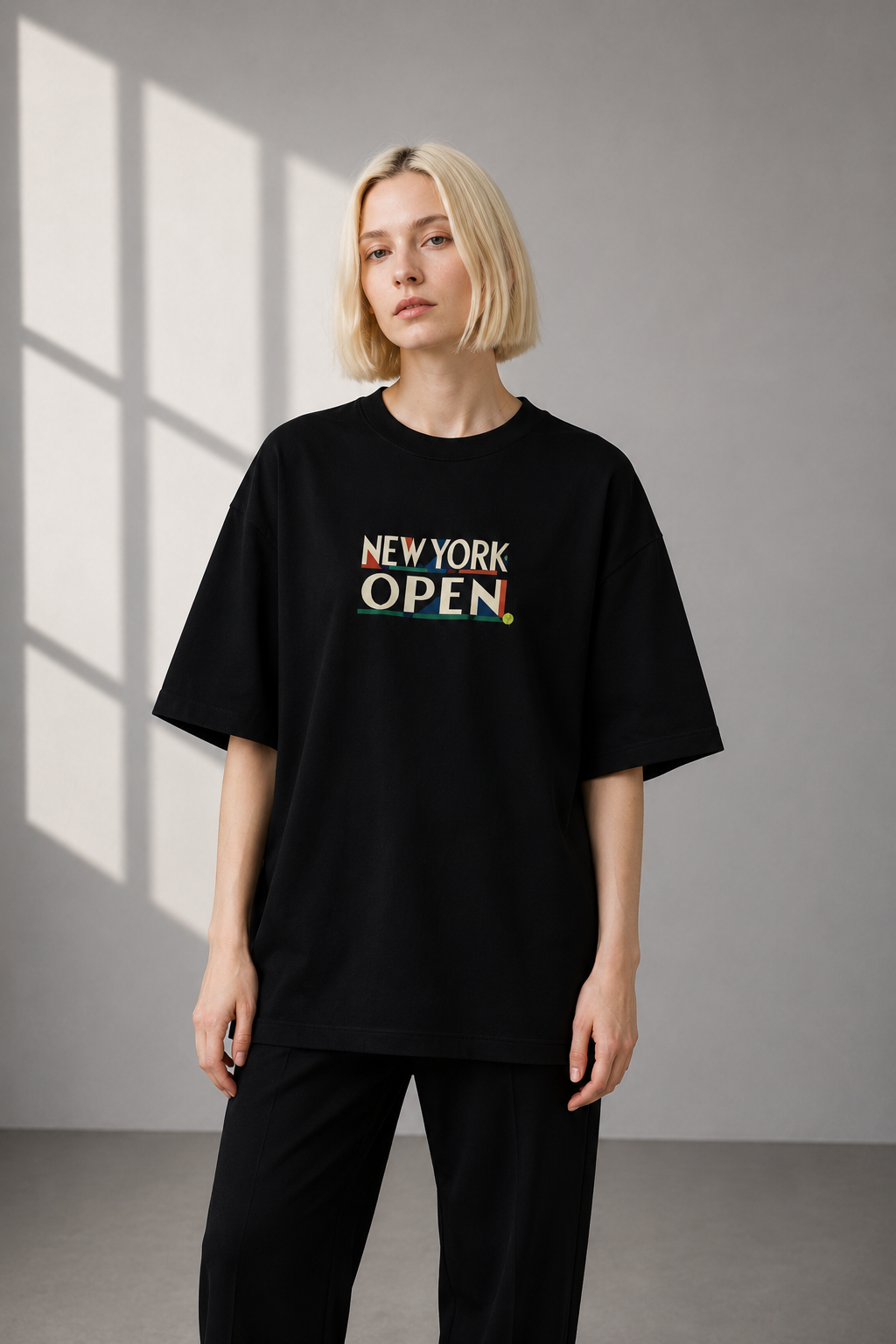 T-shirt New York Tennis Monumental 23. design textile unisexe [color:black] [view:front]