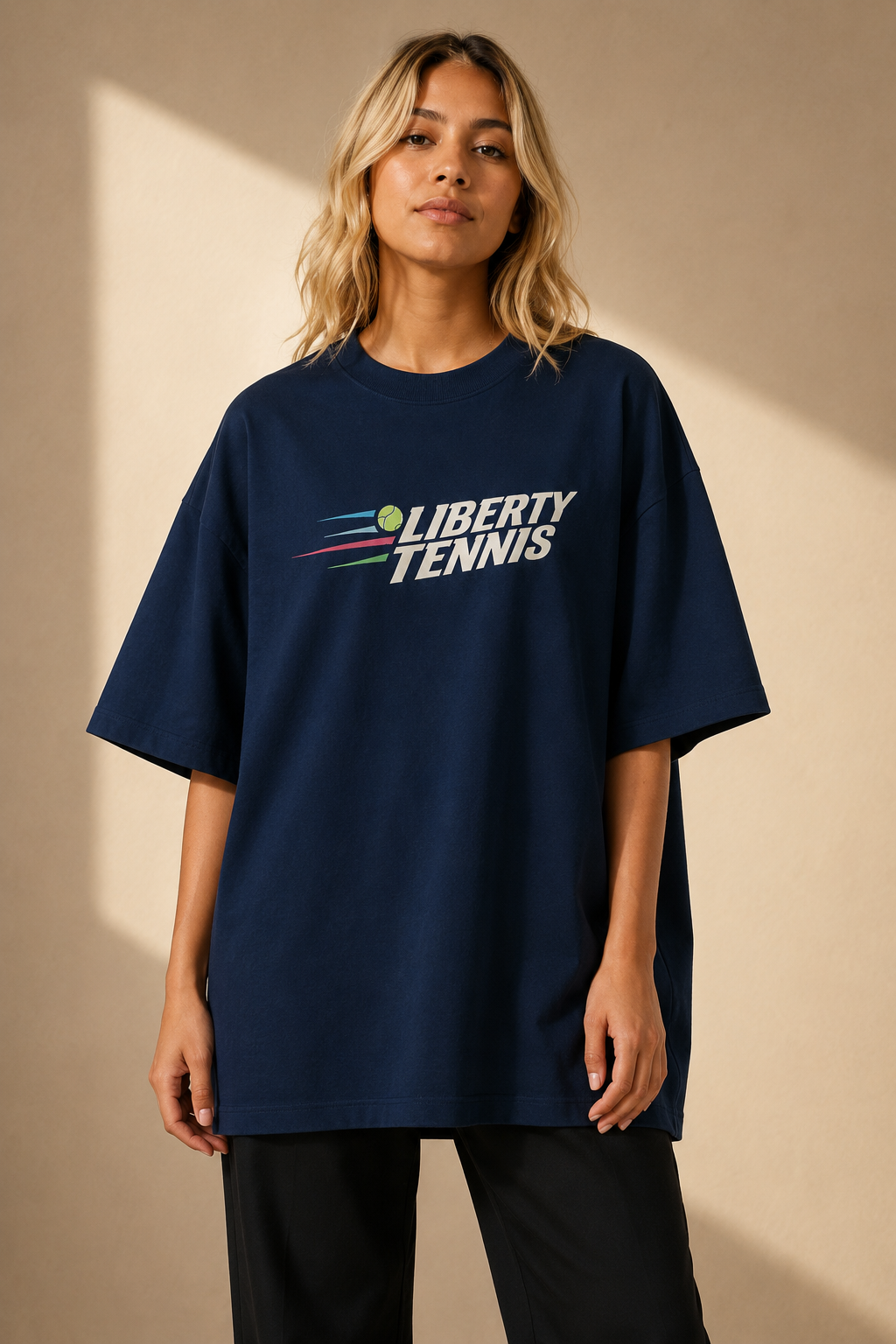 T-shirt New York Tennis Monumental 37. design textile unisexe [color:navy] [view:front]