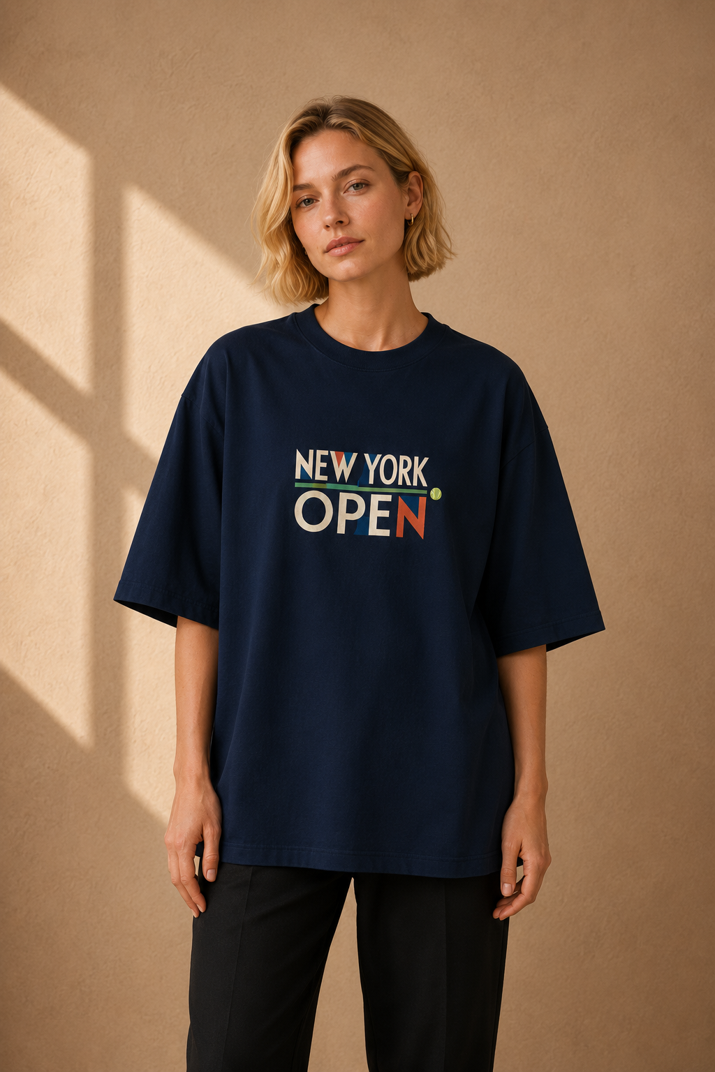 T-shirt New York Tennis Monumental 20. design textile unisexe [color:navy] [view:front]