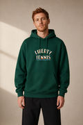 Sweat à capuche New York Tennis Monumental 13. design textile unisexe [color:green] [view:front]