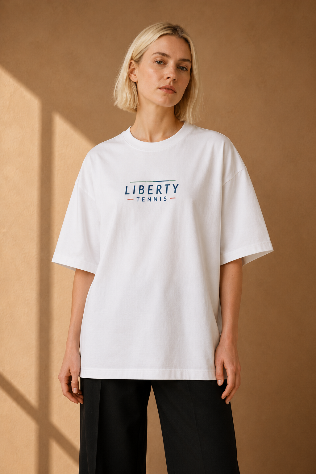 T-shirt New York Tennis Lettres espacées 24. design textile unisexe [color:white] [view:front]