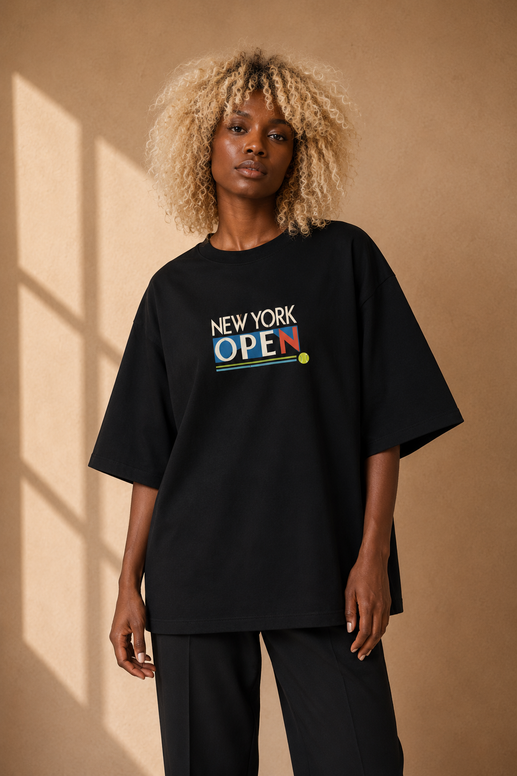 T-shirt New York Tennis Monumental 29. design textile unisexe [color:black] [view:front]