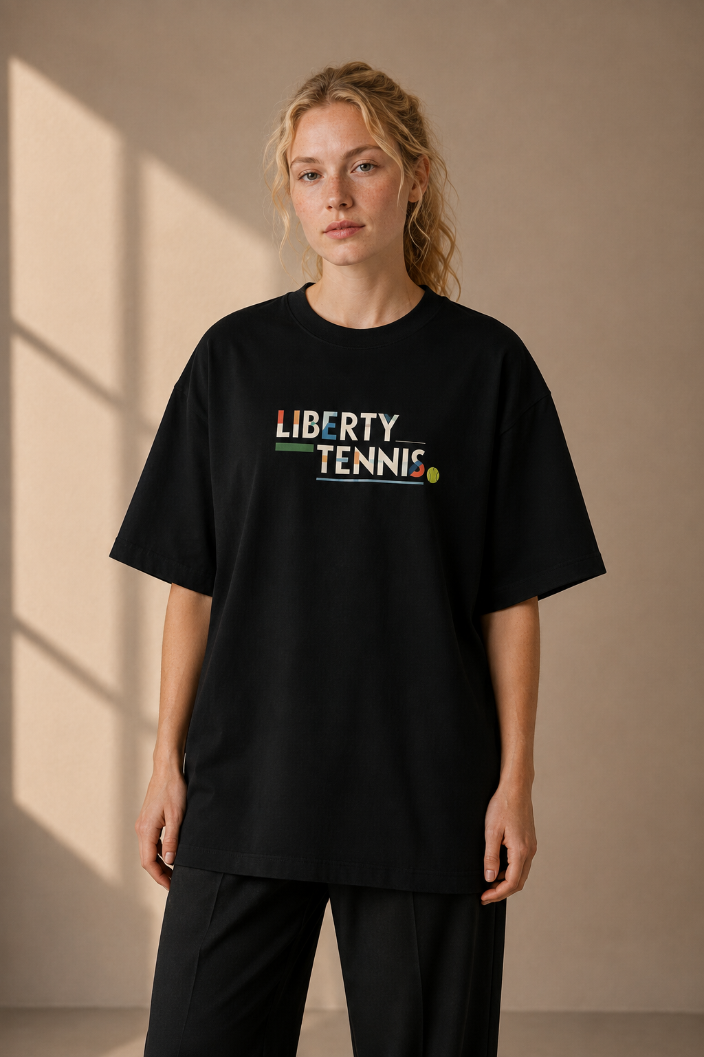 T-shirt New York Tennis Monumental 21. design textile unisexe [color:black] [view:front]