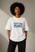 T-shirt New York Tennis Monumental 17. design textile unisexe [color:white] [view:front]