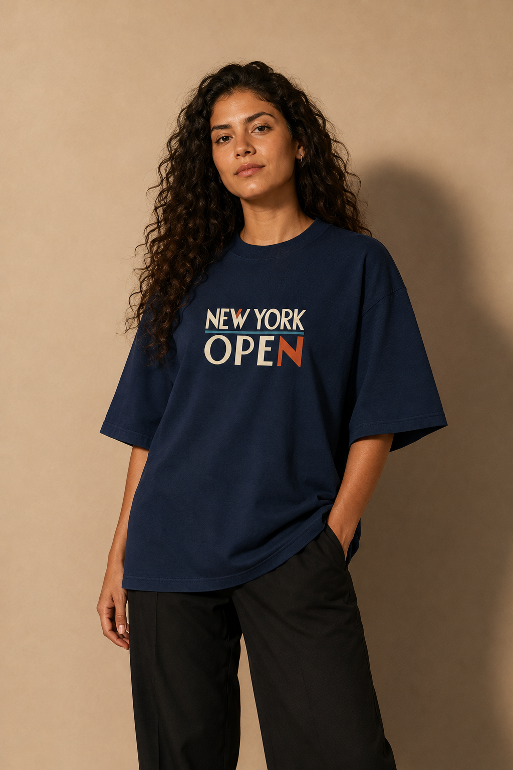 T-shirt New York Tennis Monumental 18. design textile unisexe [color:navy] [view:front]