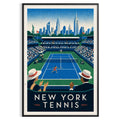 Affiche New York Tennis Stadium Femme Sprint volée, affiche Art déco de tennis new-yorkaise