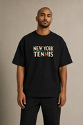 T-shirt New York Tennis Monumental 46. design textile unisexe [color:black] [view:front]