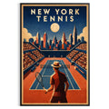 Affiche New York Tennis Homme Twilight Baseline 2, affiche Art déco de tennis new-yorkaise
