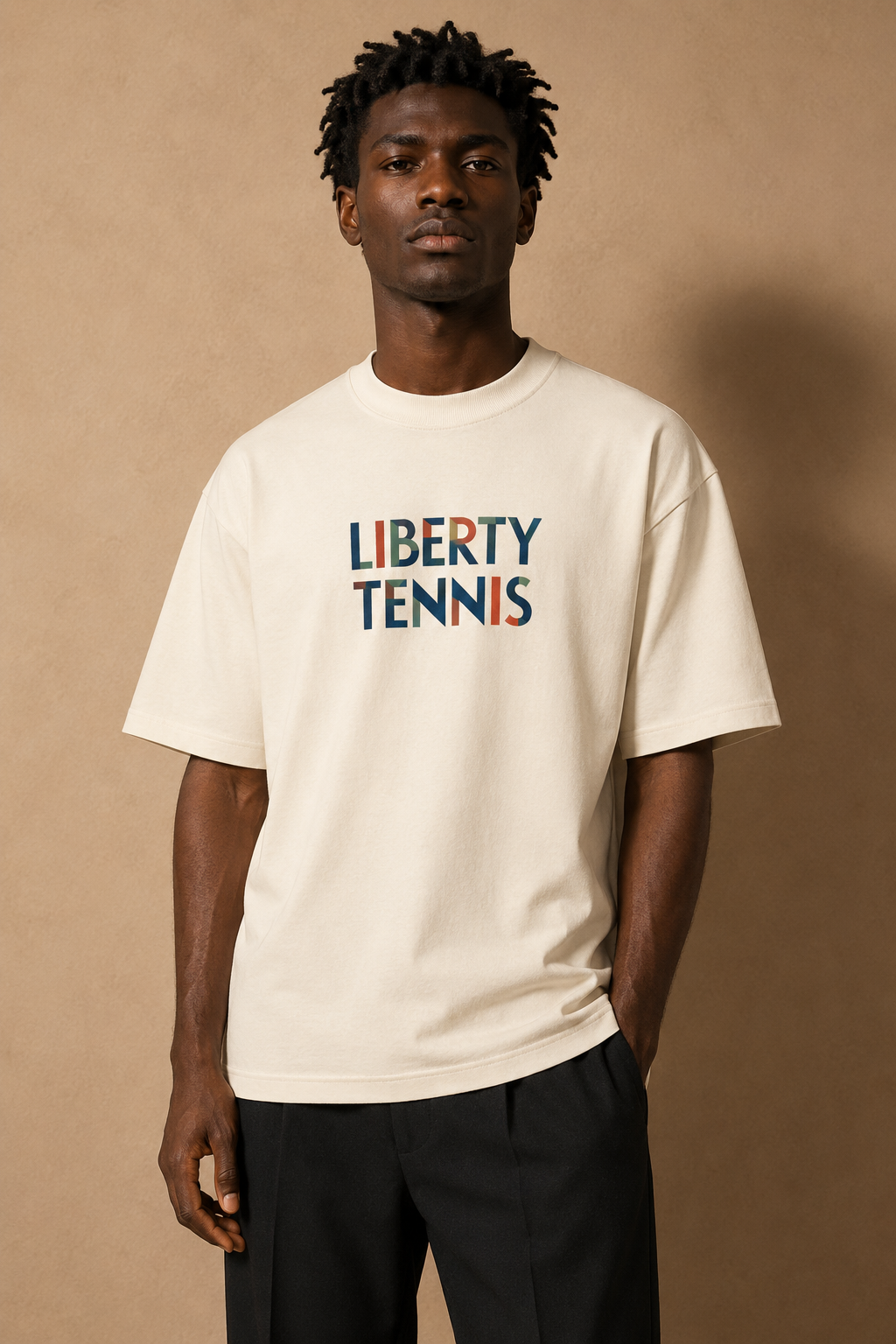 T-shirt New York Tennis Monumental 41. design textile unisexe [color:natural] [view:front]