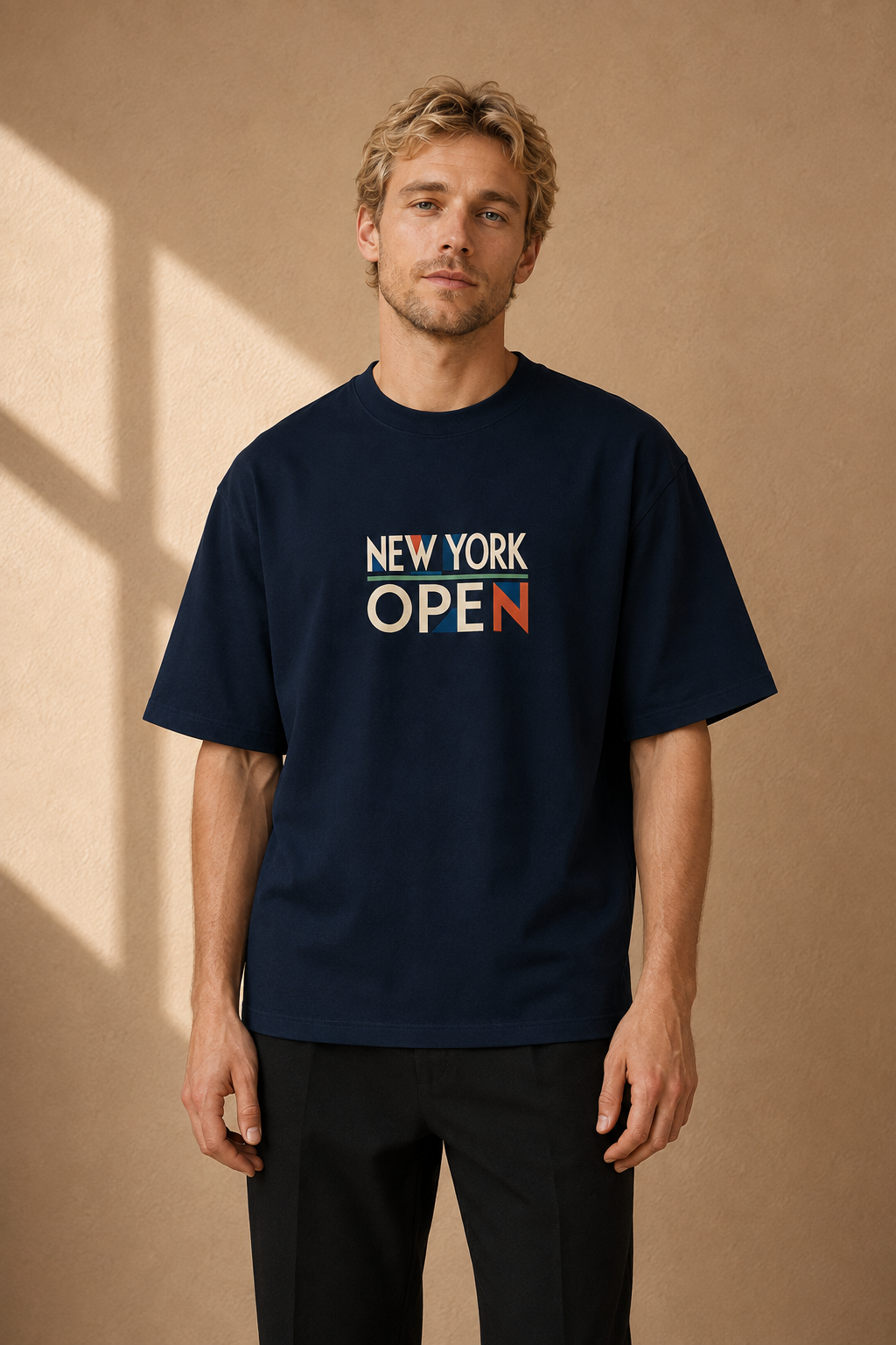 T-shirt New York Tennis Monumental 20. design textile unisexe [color:navy] [view:front]