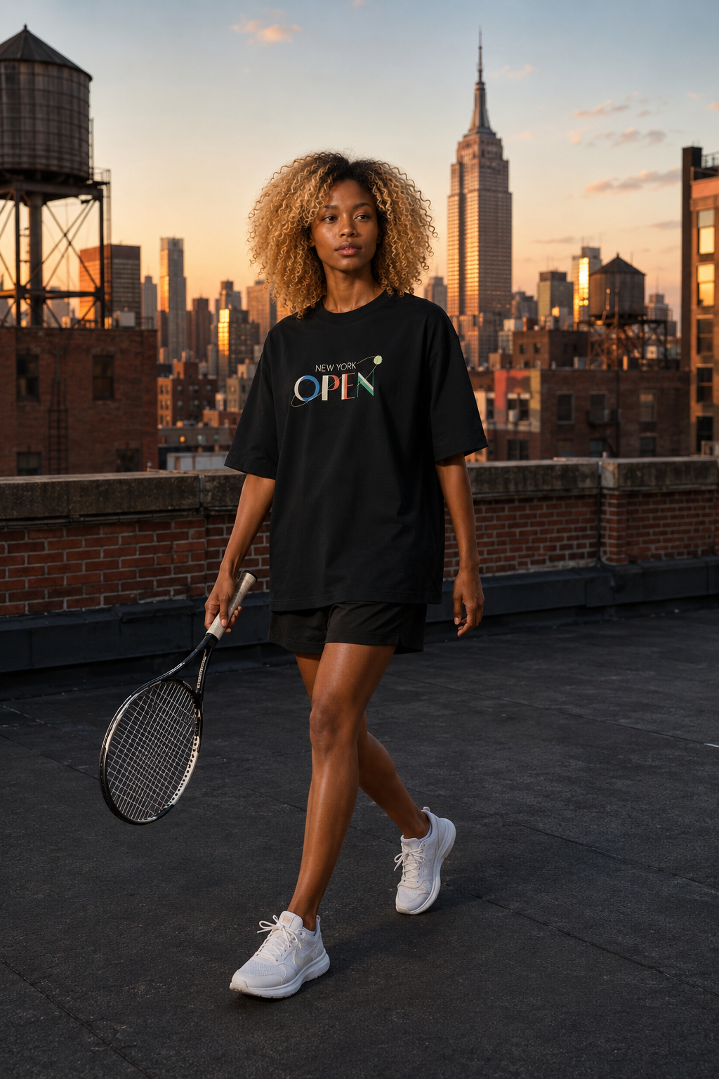 T-shirt New York Tennis Monumental 39. design textile unisexe [color:black] [view:front]