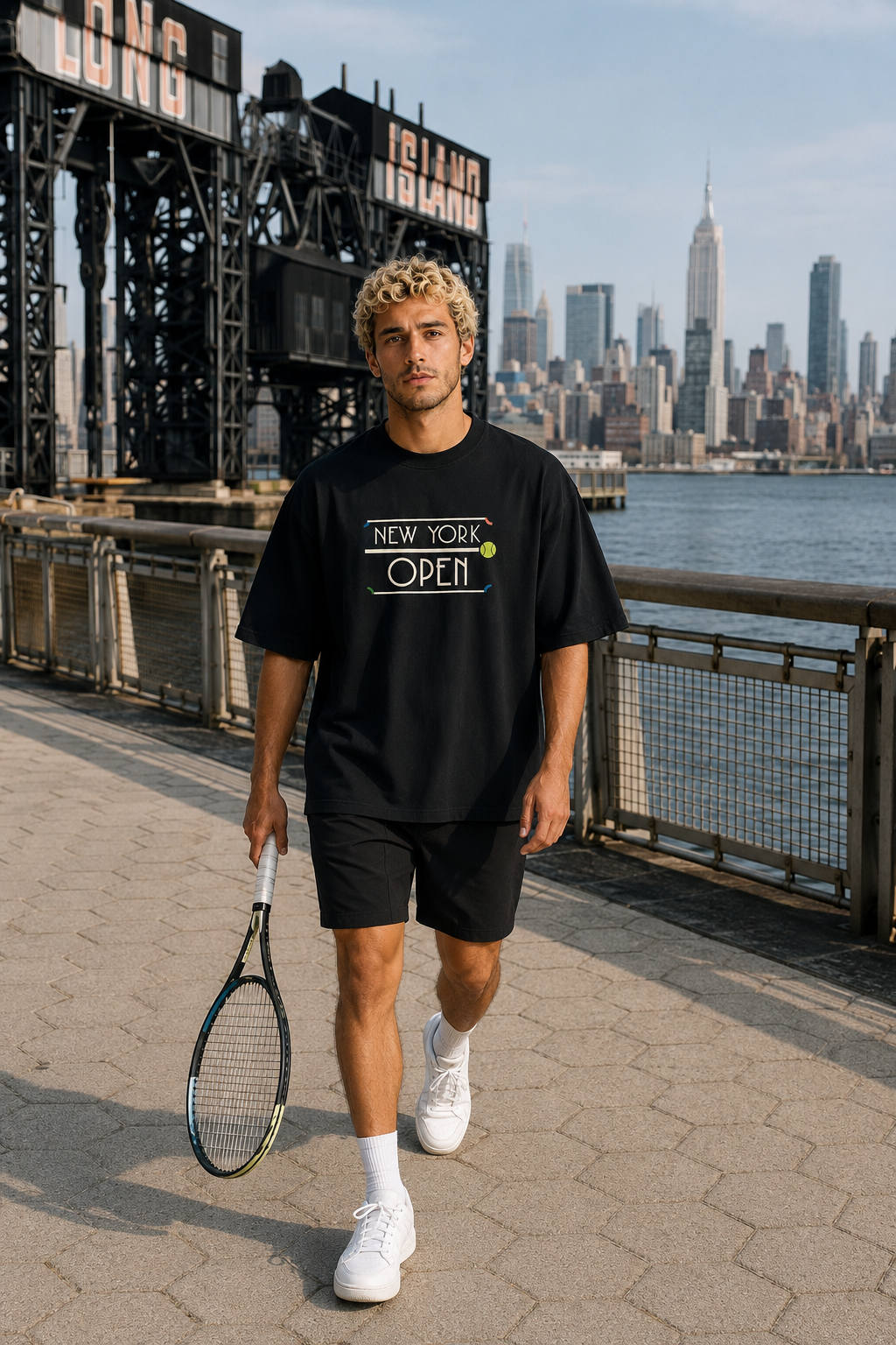 T-shirt New York Tennis Monumental 36. design textile unisexe [color:black] [view:front]