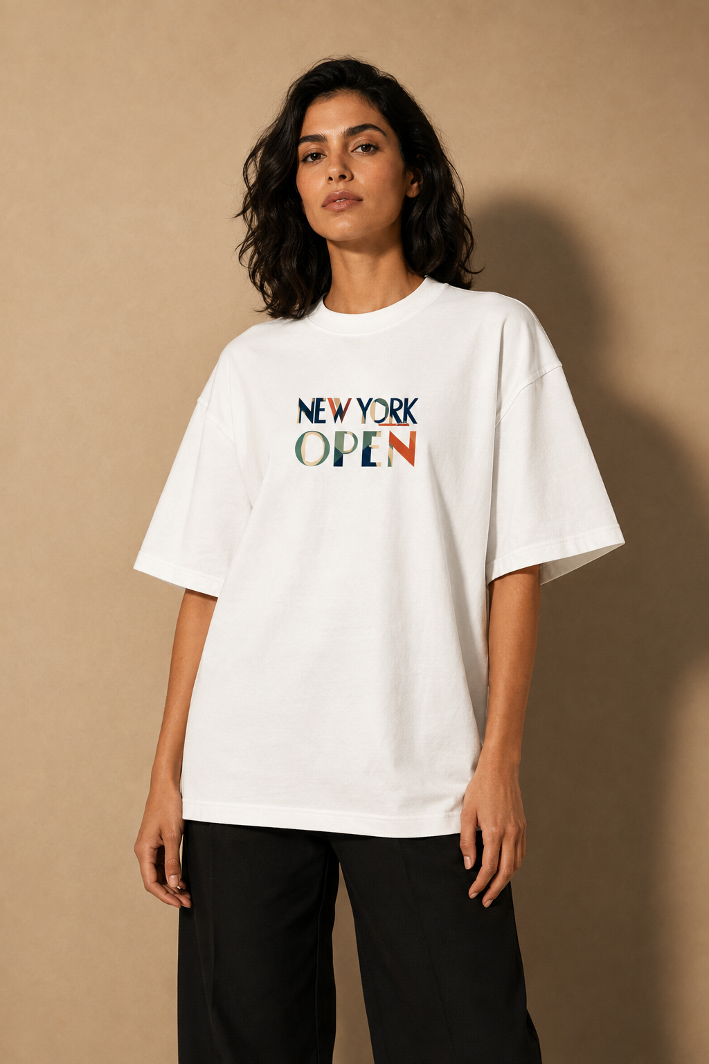 T-shirt New York Tennis Monumental 43. design textile unisexe [color:white] [view:front]