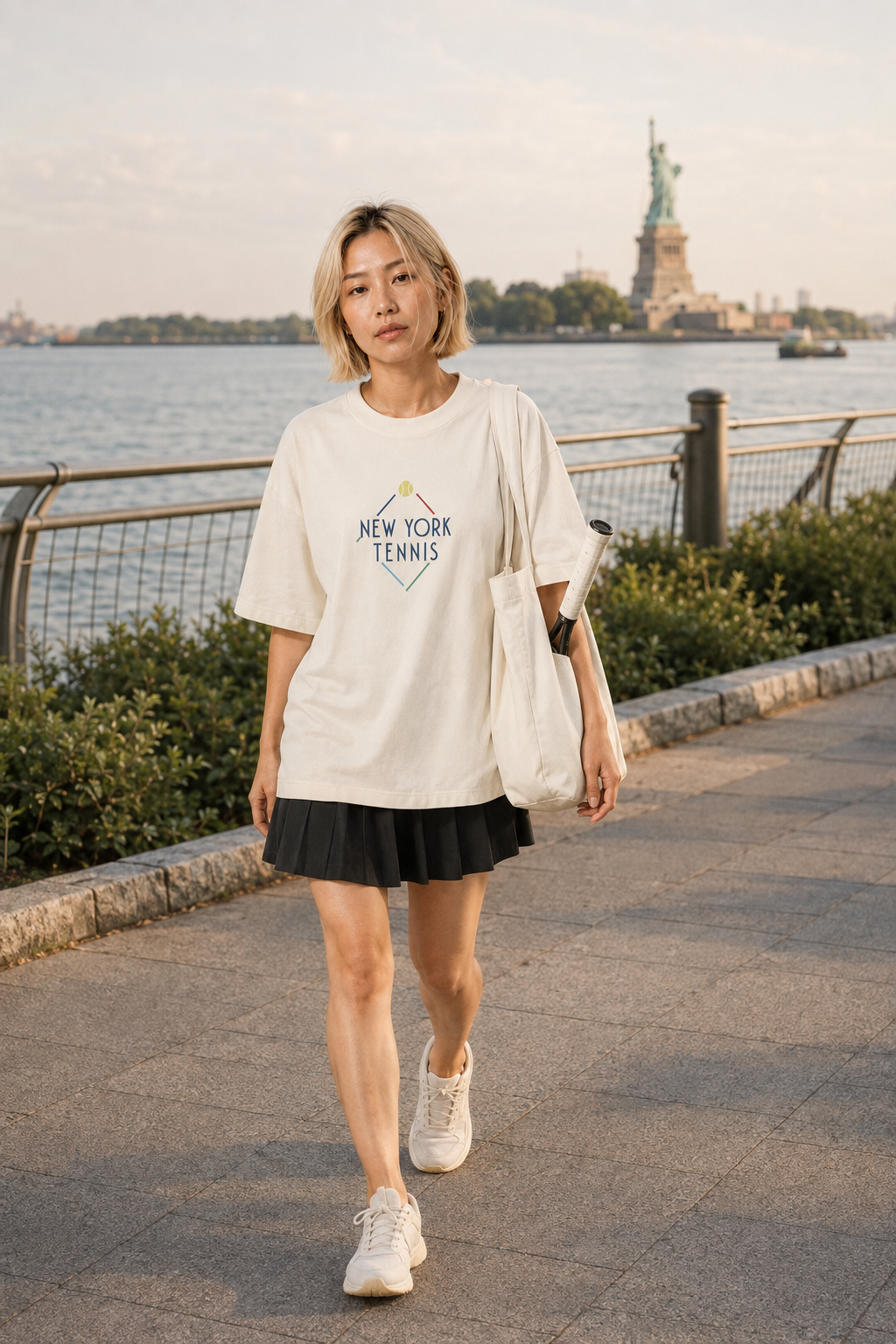 T-shirt New York Tennis Monumental 38. design textile unisexe [color:natural] [view:front]