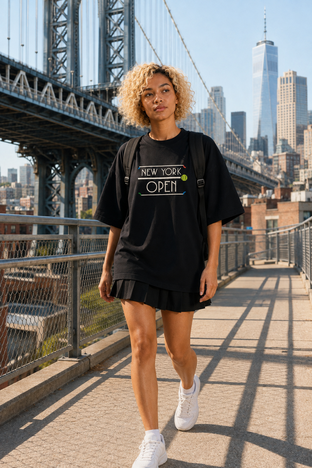 T-shirt New York Tennis Monumental 36. design textile unisexe [color:black] [view:front]