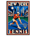 Affiche New York Tennis New York Tennis Homme slice bas, affiche Art déco de tennis new-yorkaise