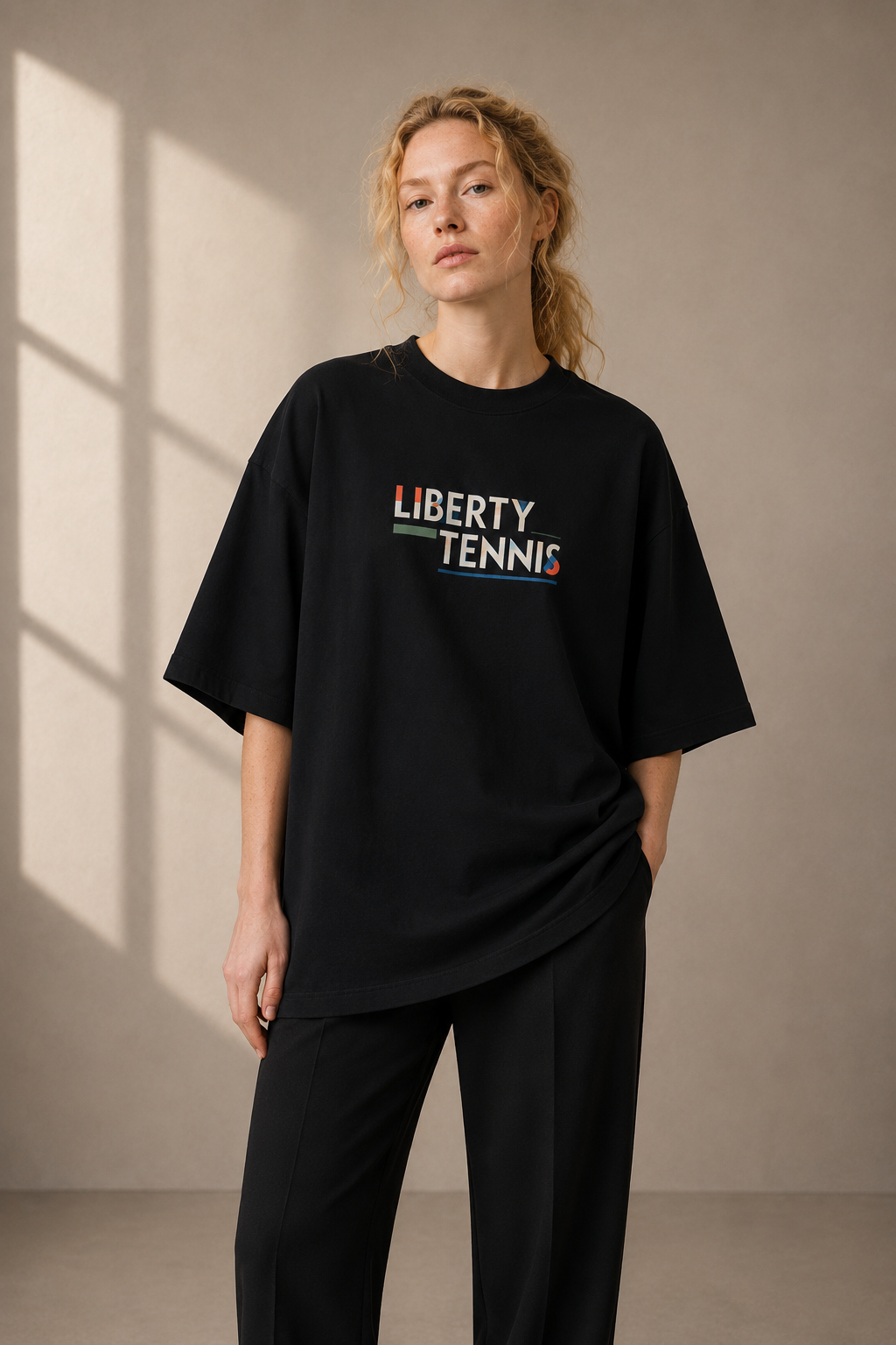T-shirt New York Tennis Monumental 21. design textile unisexe [color:black] [view:front]