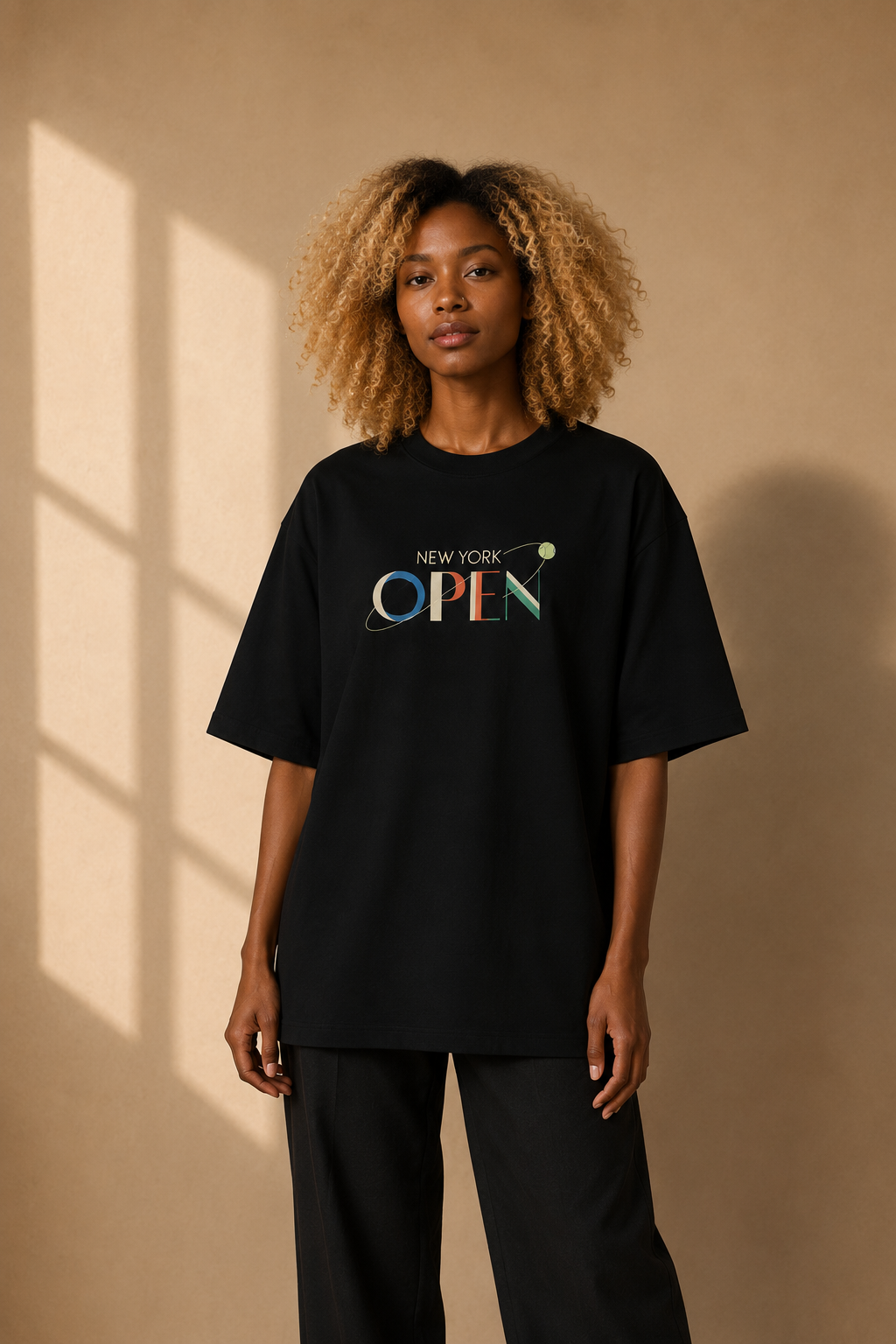 T-shirt New York Tennis Monumental 39. design textile unisexe [color:black] [view:front]