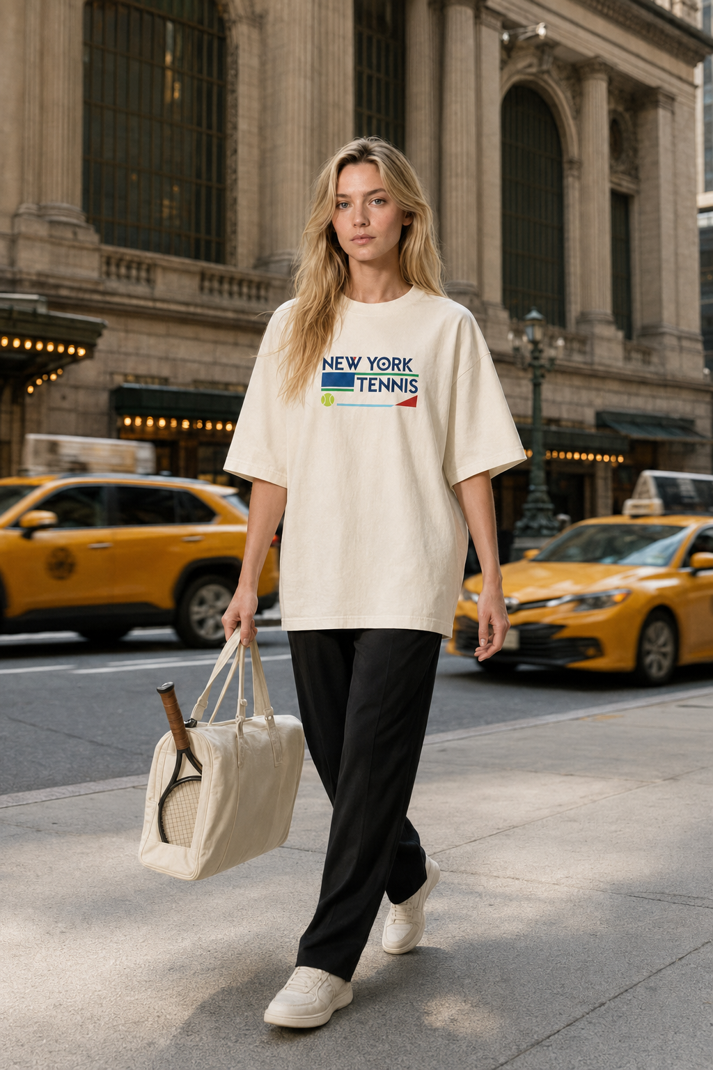 T-shirt New York Tennis Monumental 35. design textile unisexe [color:natural] [view:front]