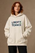 Sweat à capuche New York Tennis Monumental 3. design textile unisexe [color:natural] [view:front]