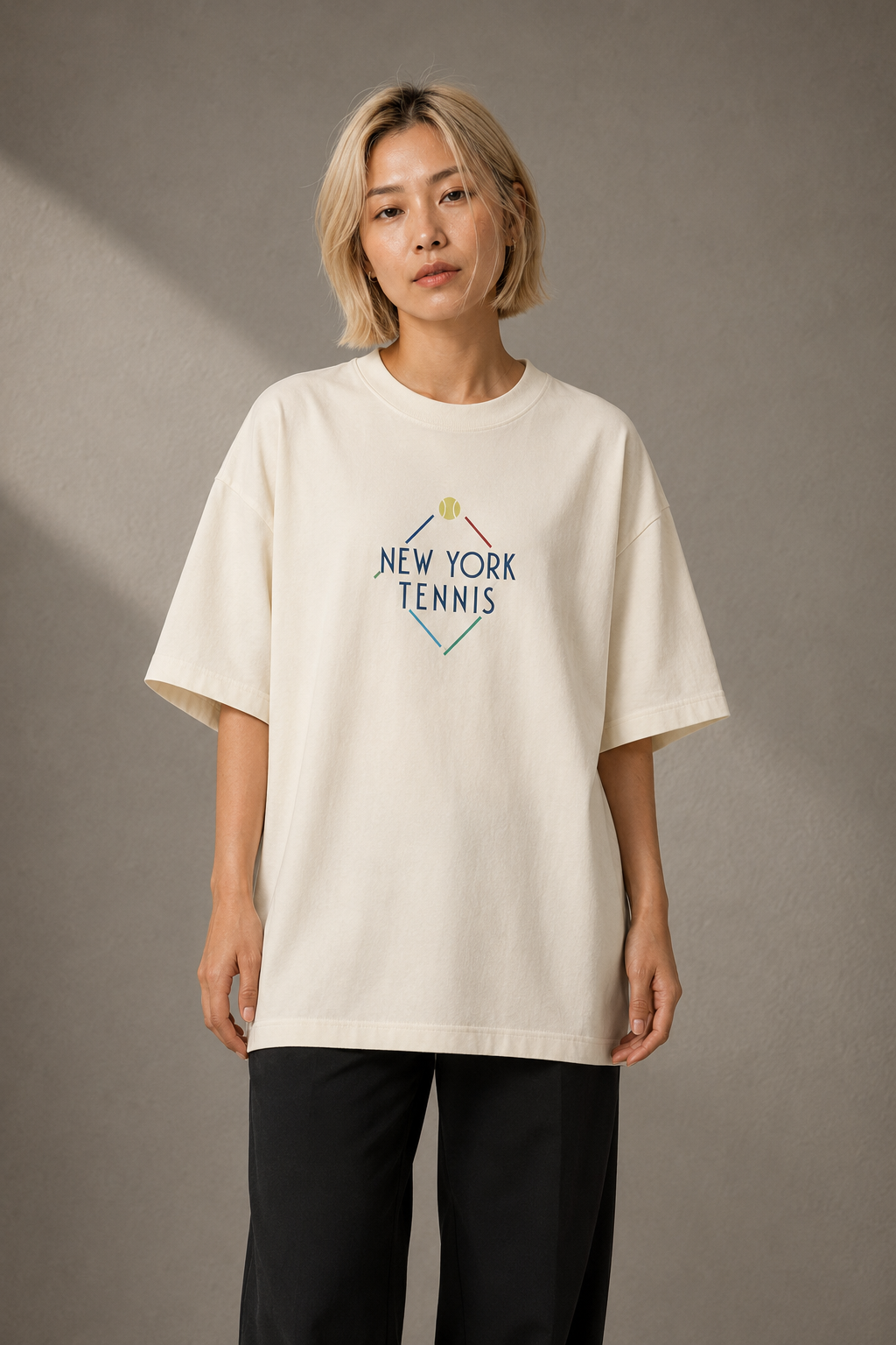 T-shirt New York Tennis Monumental 38. design textile unisexe [color:natural] [view:front]