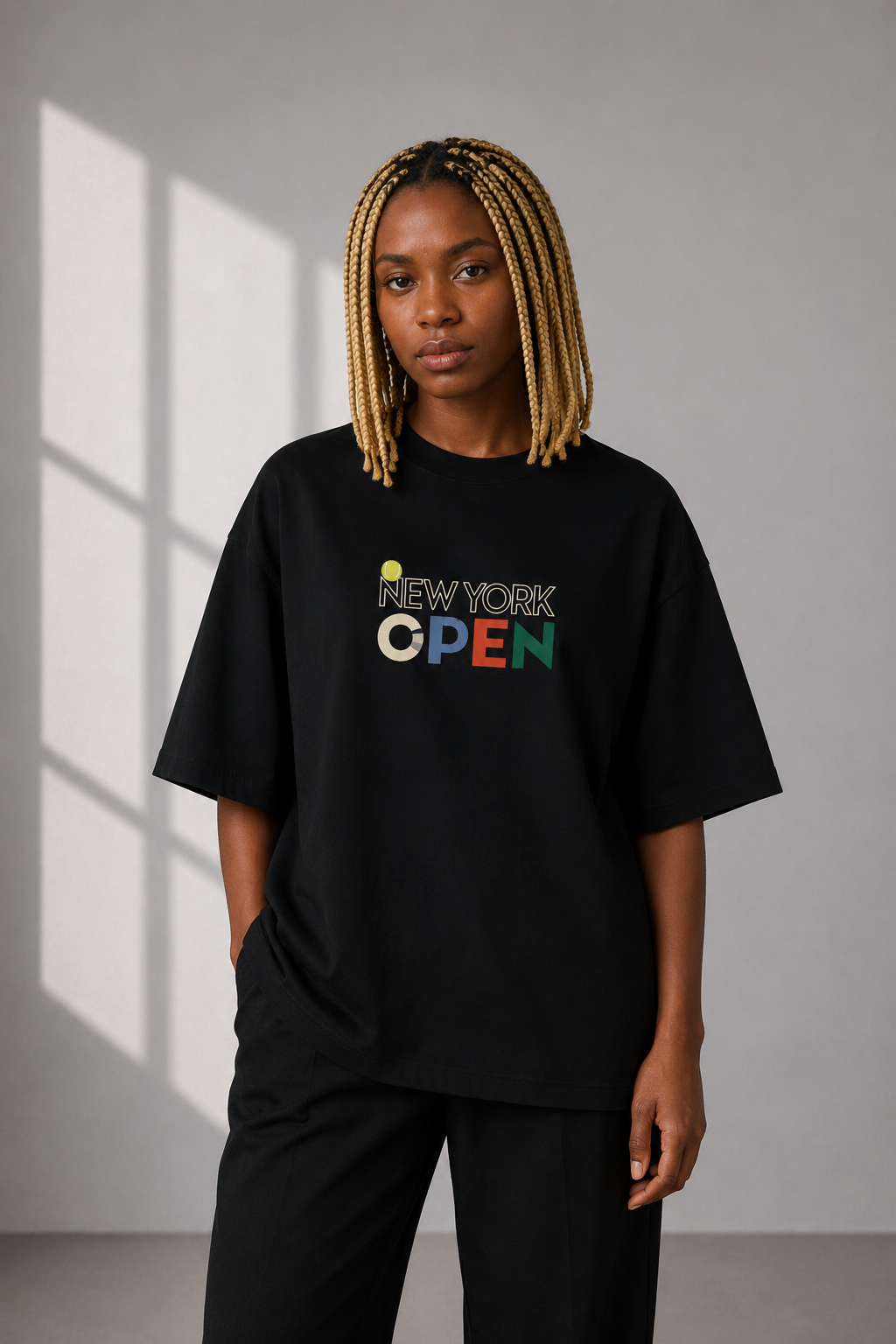 T-shirt New York Tennis Monumental 33. design textile unisexe [color:black] [view:front]