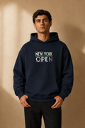 Sweat à capuche New York Tennis Monumental 5. design textile unisexe [color:navy] [view:front]