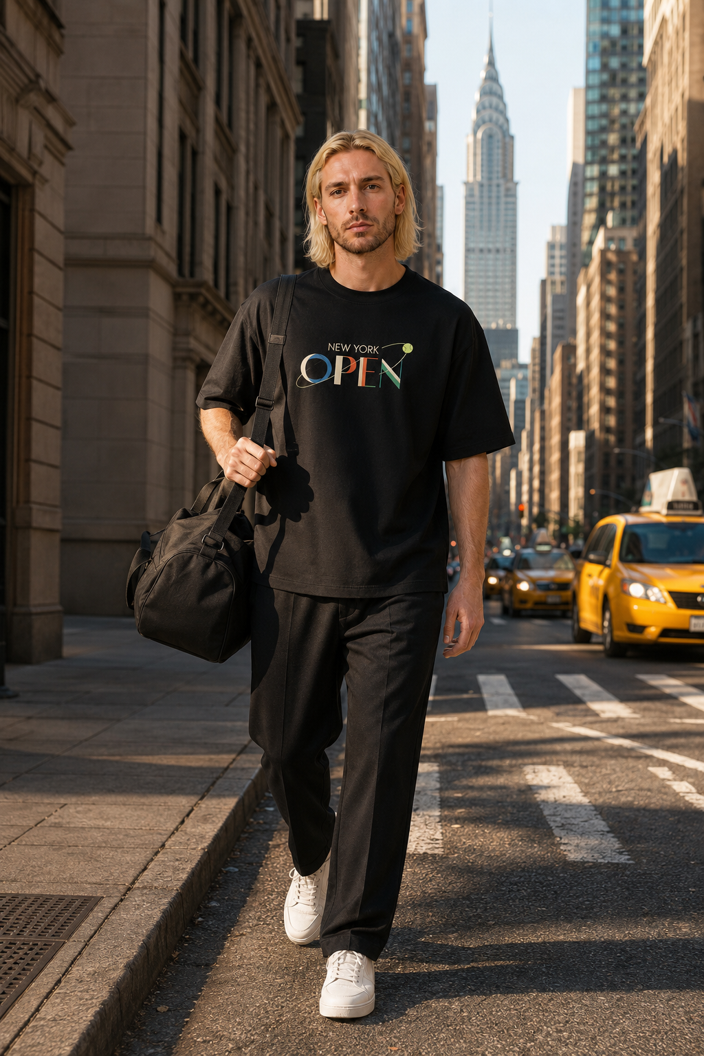T-shirt New York Tennis Monumental 39. design textile unisexe [color:black] [view:front]