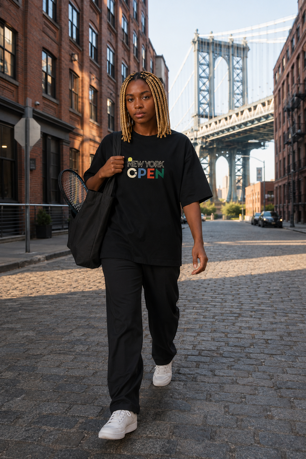 T-shirt New York Tennis Monumental 33. design textile unisexe [color:black] [view:front]