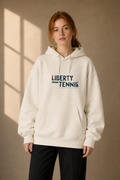 Sweat à capuche New York Tennis Escaliers 10. design textile unisexe [color:natural] [view:front]