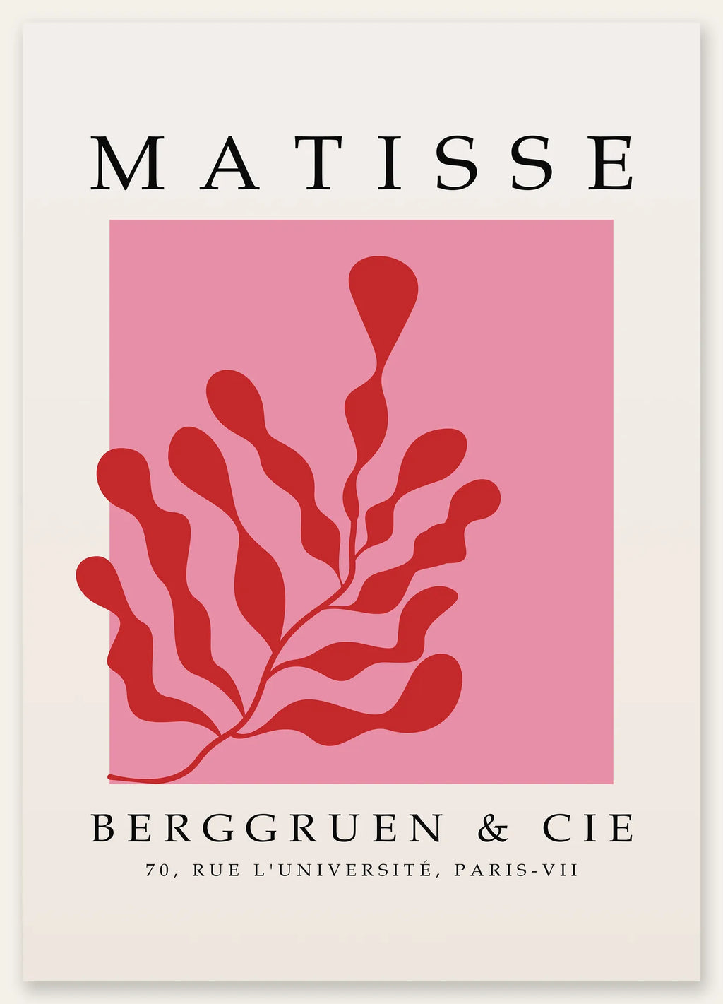 Affiche Algue Rouge sur Rose Papiers Decoupes — Henri Matisse — vue catalogue