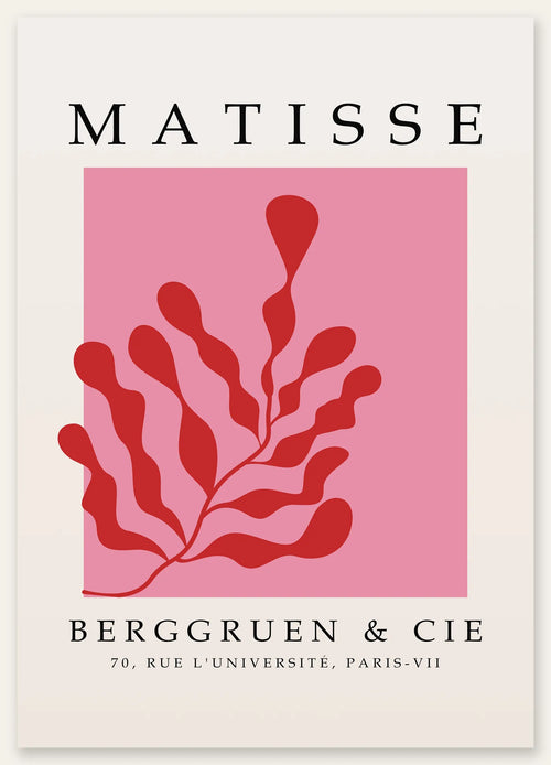 Affiche Algue Rouge sur Rose Papiers Decoupes — Henri Matisse — vue catalogue
