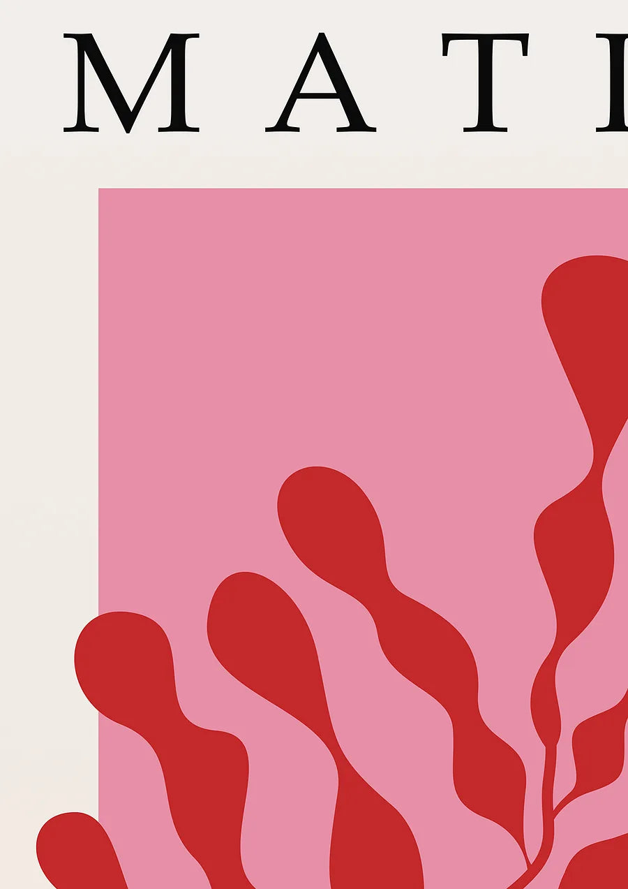 Affiche Algue Rouge sur Rose Papiers Decoupes — Henri Matisse — détail de l'œuvre