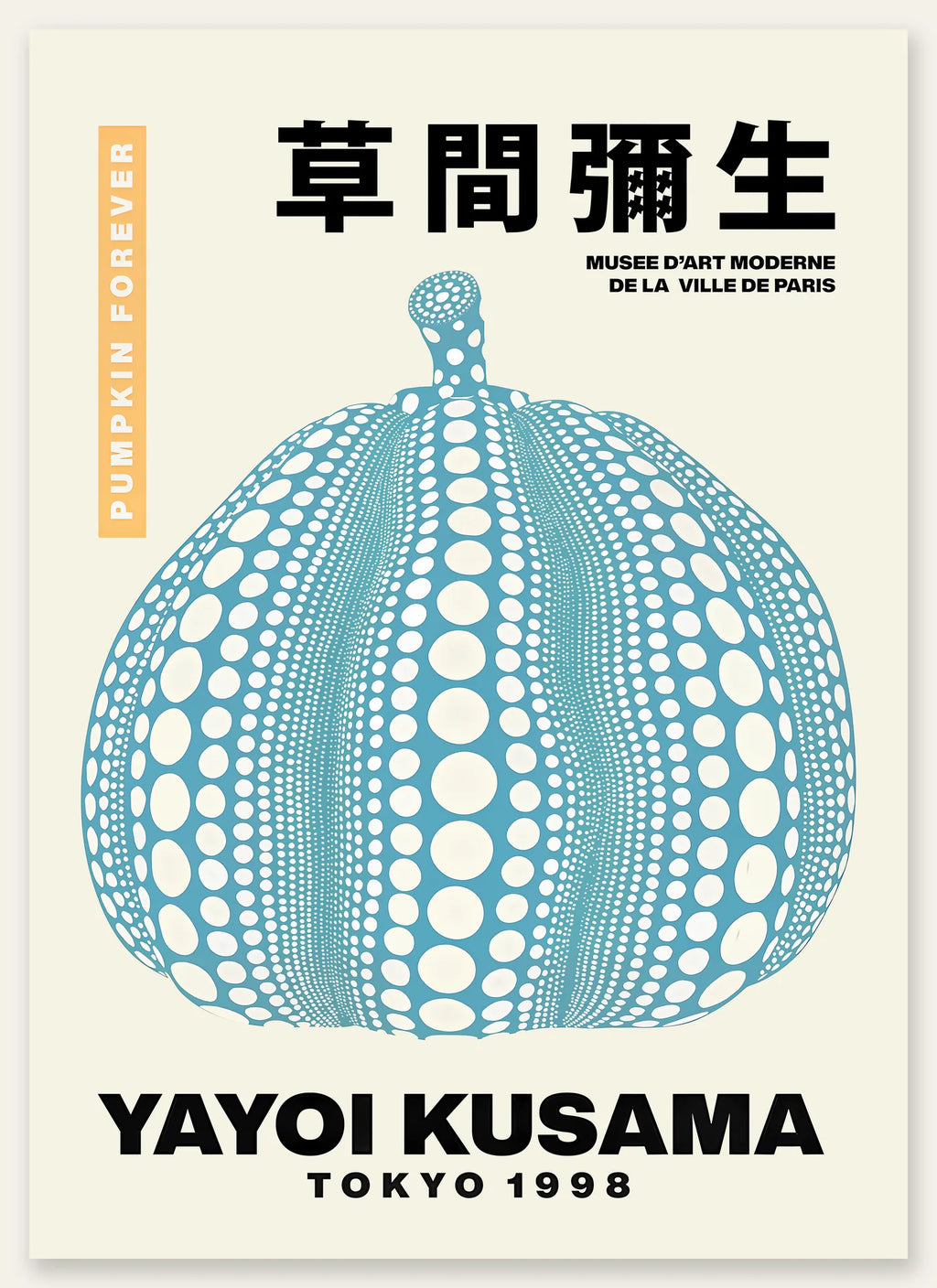 Affiche Citrouille bleue à pois Art Japonais — Yayoi Kusama — vue catalogue