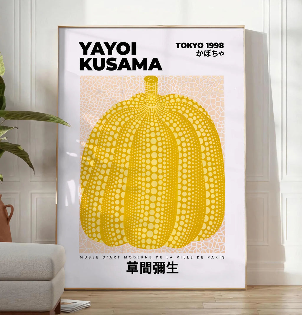 Affiche Citrouille jaune sur crème — Yayoi Kusama