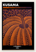 Affiche Citrouille orange à pois Art Japonais, Fond Violet — Yayoi Kusama — vue catalogue