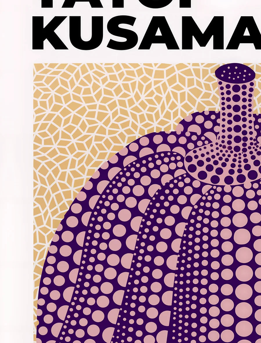 Affiche Citrouille Violette à pois Art Japonais — Yayoi Kusama — détail de l'œuvre
