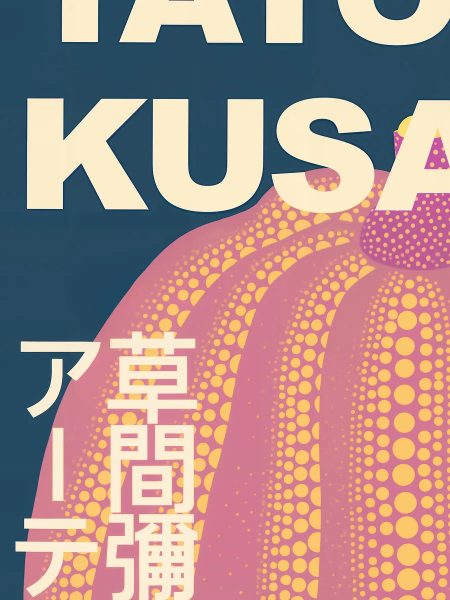 Affiche Citrouille rose à pois Art Japonais — Yayoi Kusama — détail de l'œuvre