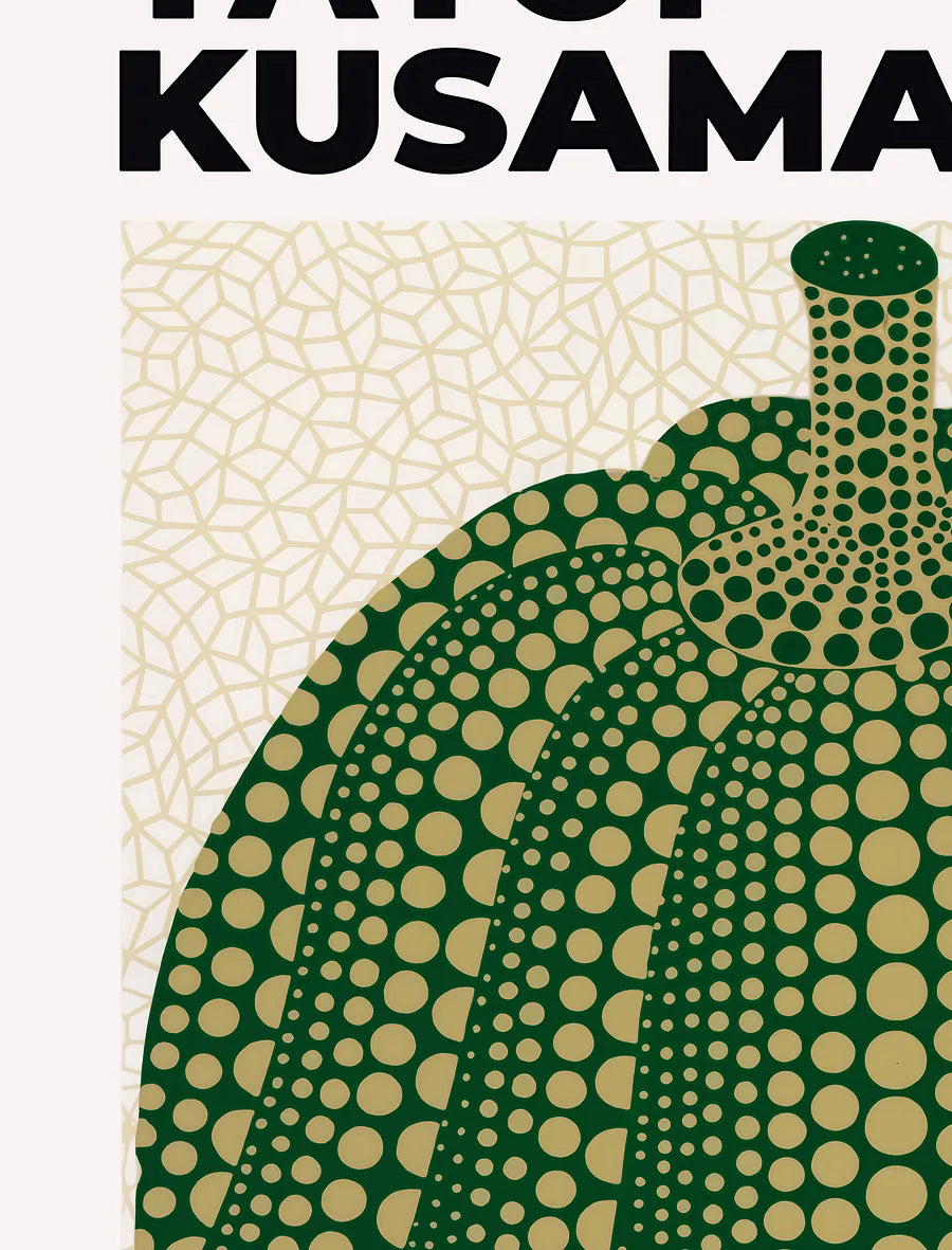 Affiche Citrouille verte sur crème — Yayoi Kusama