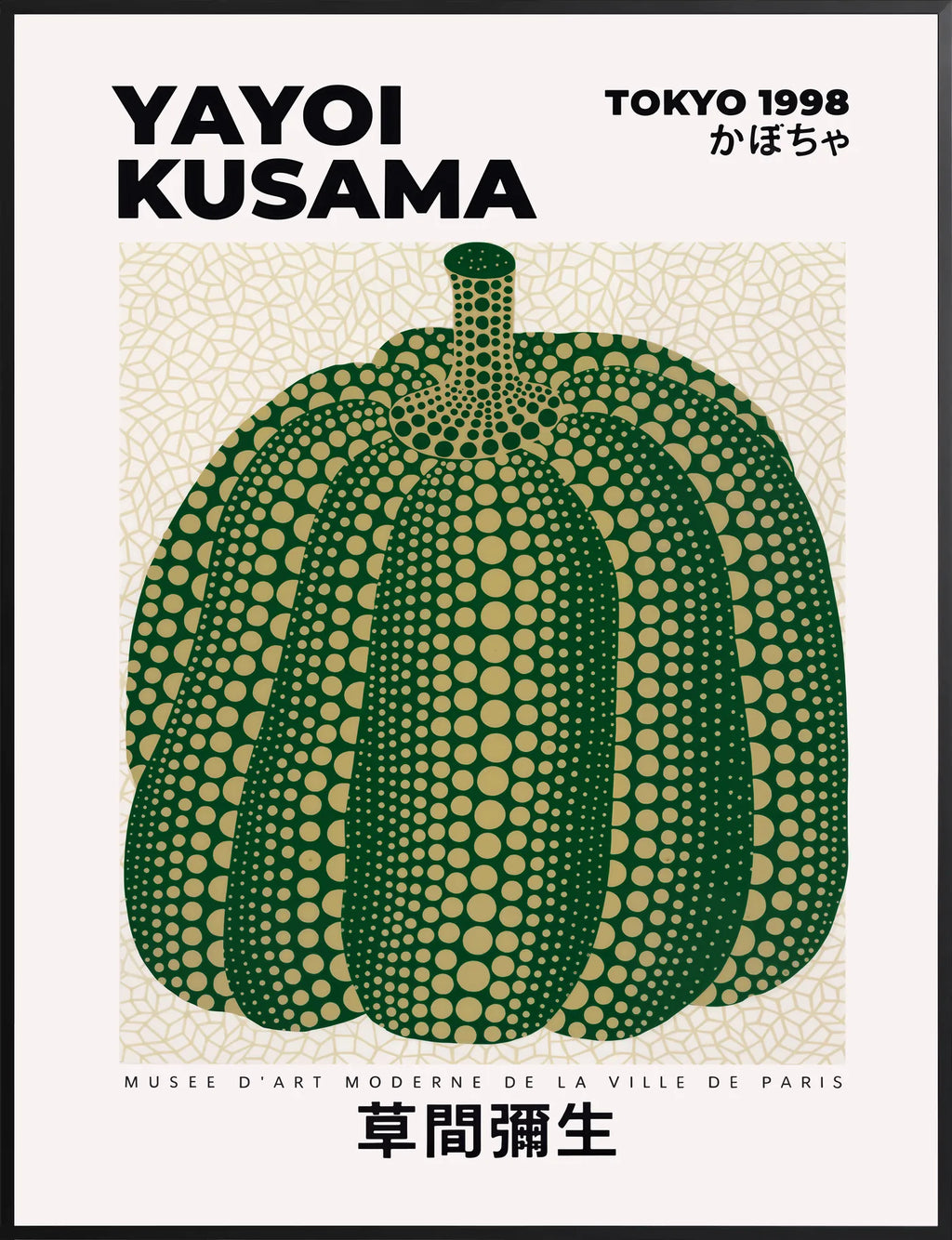 Affiche Citrouille verte sur crème — Yayoi Kusama