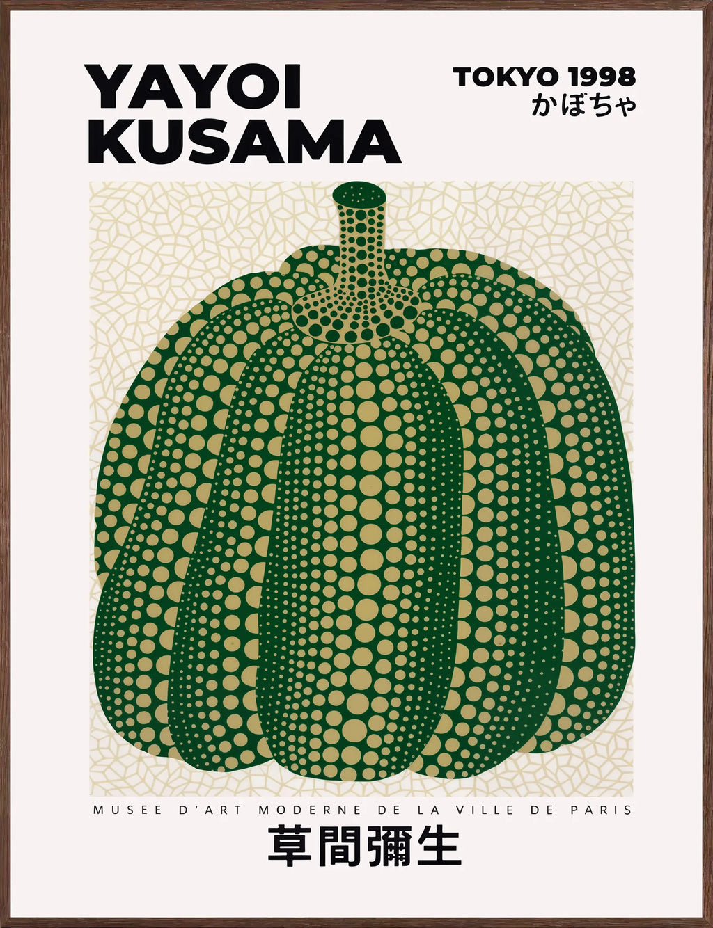 Affiche Citrouille verte sur crème — Yayoi Kusama