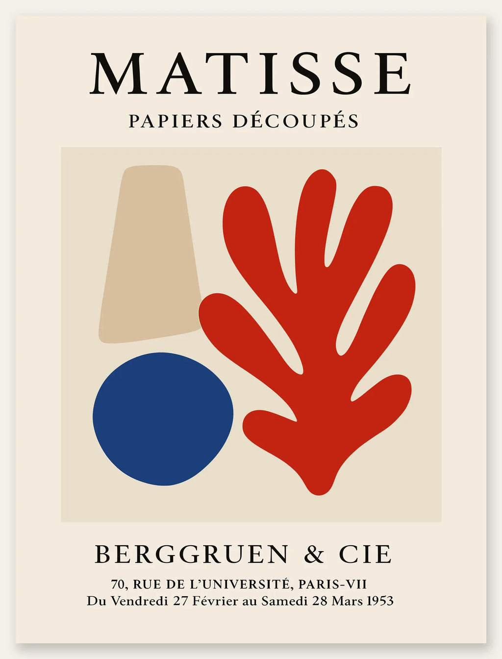 Affiche Cone Cercle et Corail Papiers Decoupes — Henri Matisse — vue catalogue