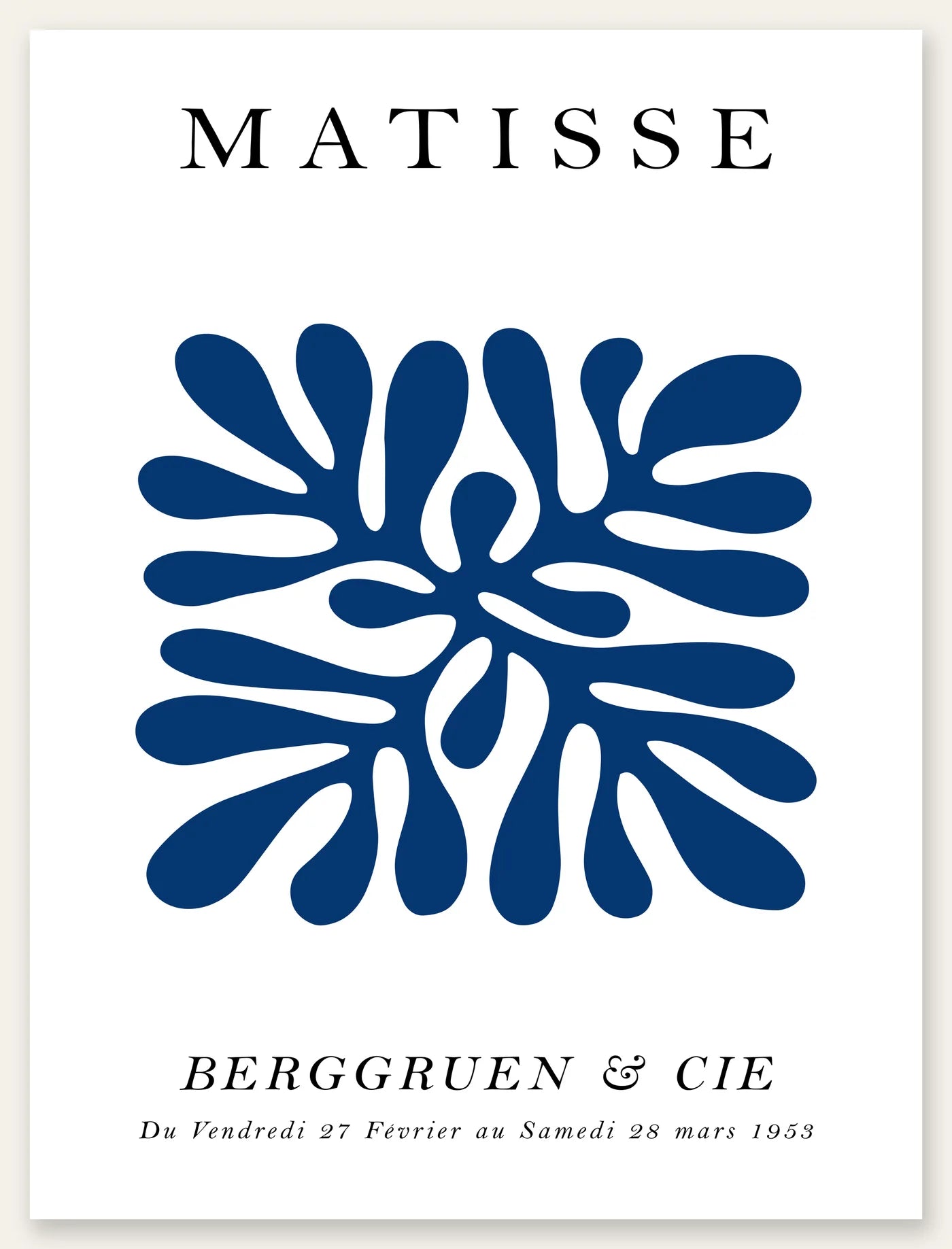 Affiche Corail Bleu Symetrique Papiers Decoupes — Henri Matisse — vue catalogue