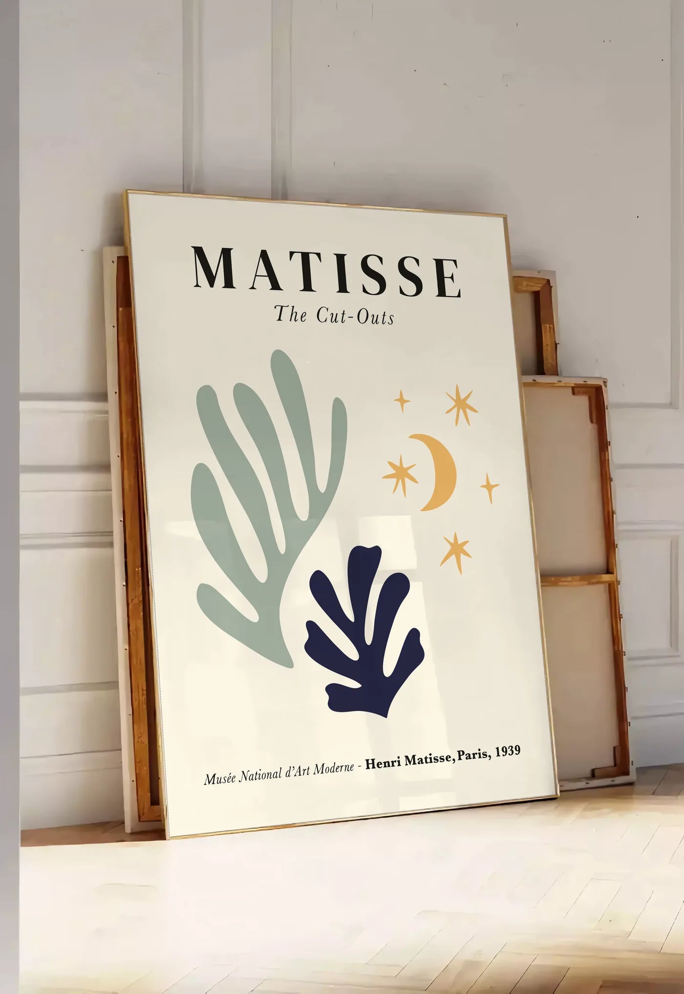 Affiche Corail Lune et Etoiles Papiers Decoupes — Henri Matisse — mise en situation dans une entrée