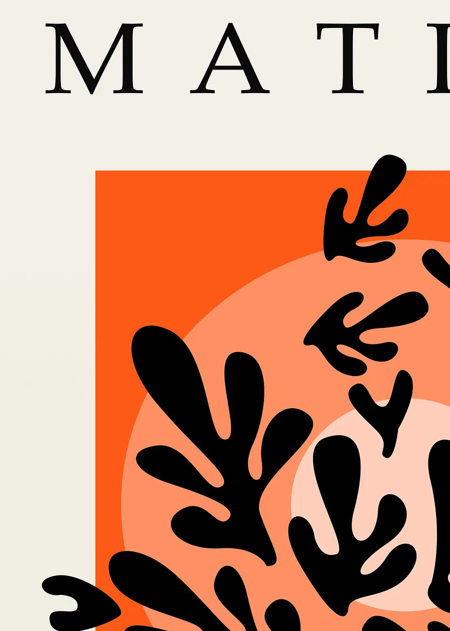 Affiche Corail Noir sur Orange Papiers Decoupes — Henri Matisse — détail de l'œuvre