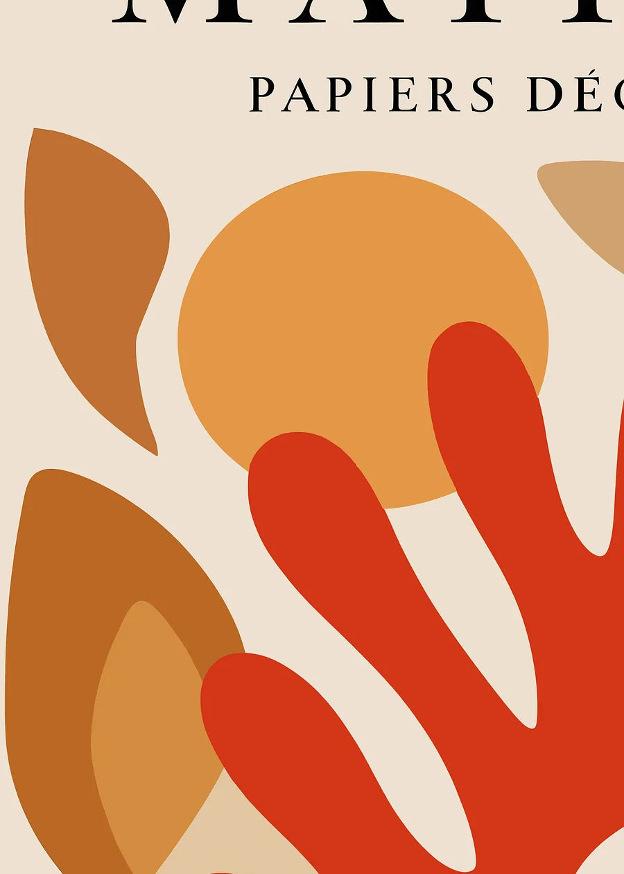 Affiche Corail Rouge Tons Automne Papiers Decoupes — Henri Matisse — détail de l'œuvre