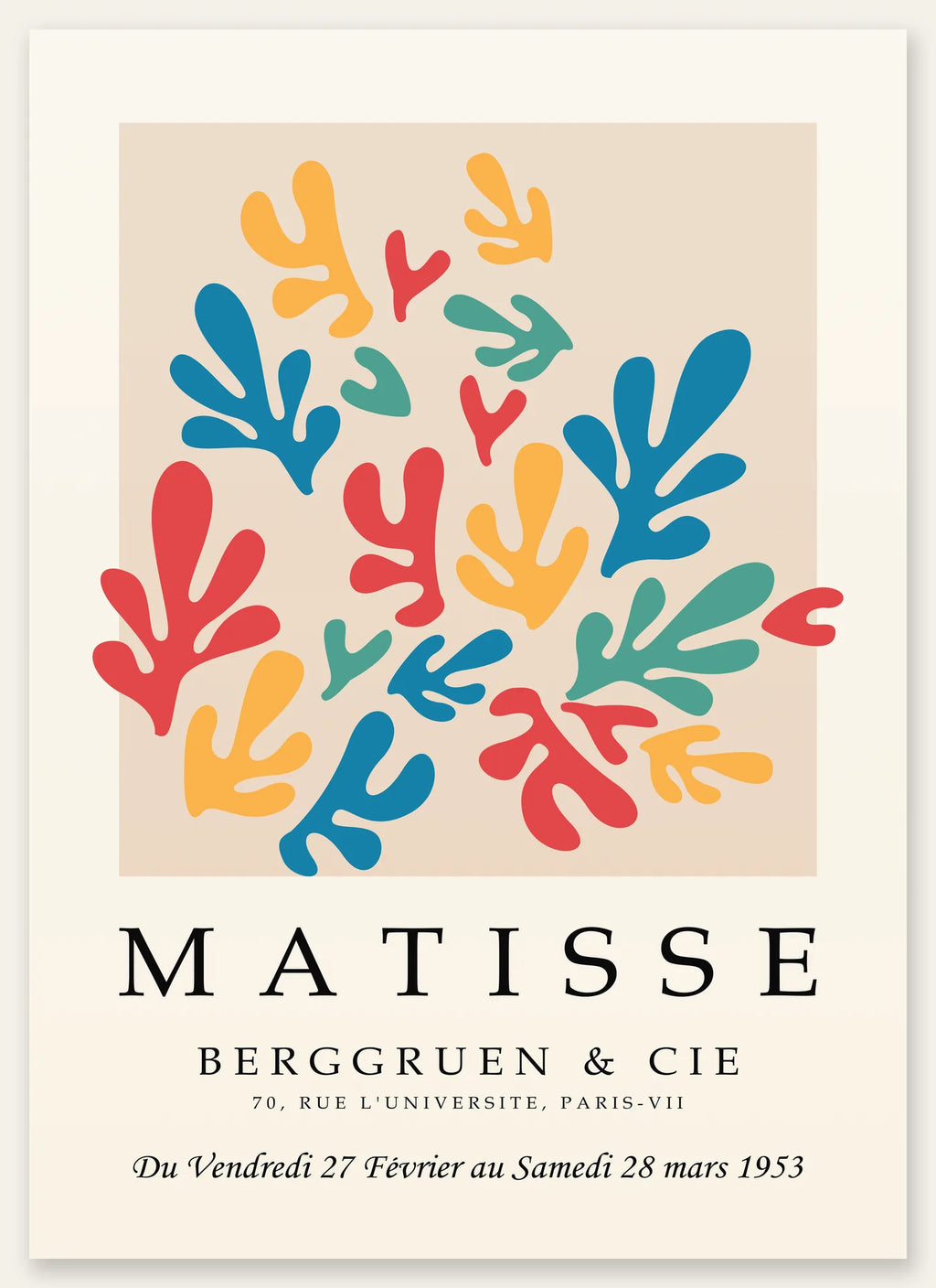 Affiche Corails Multicolores Papiers Decoupes — Henri Matisse — vue catalogue